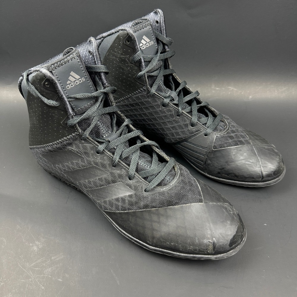 Adidas Mat Wizard 4 Wrestling Shoes Mens 8.5 Black Combat Boxing Training Gear